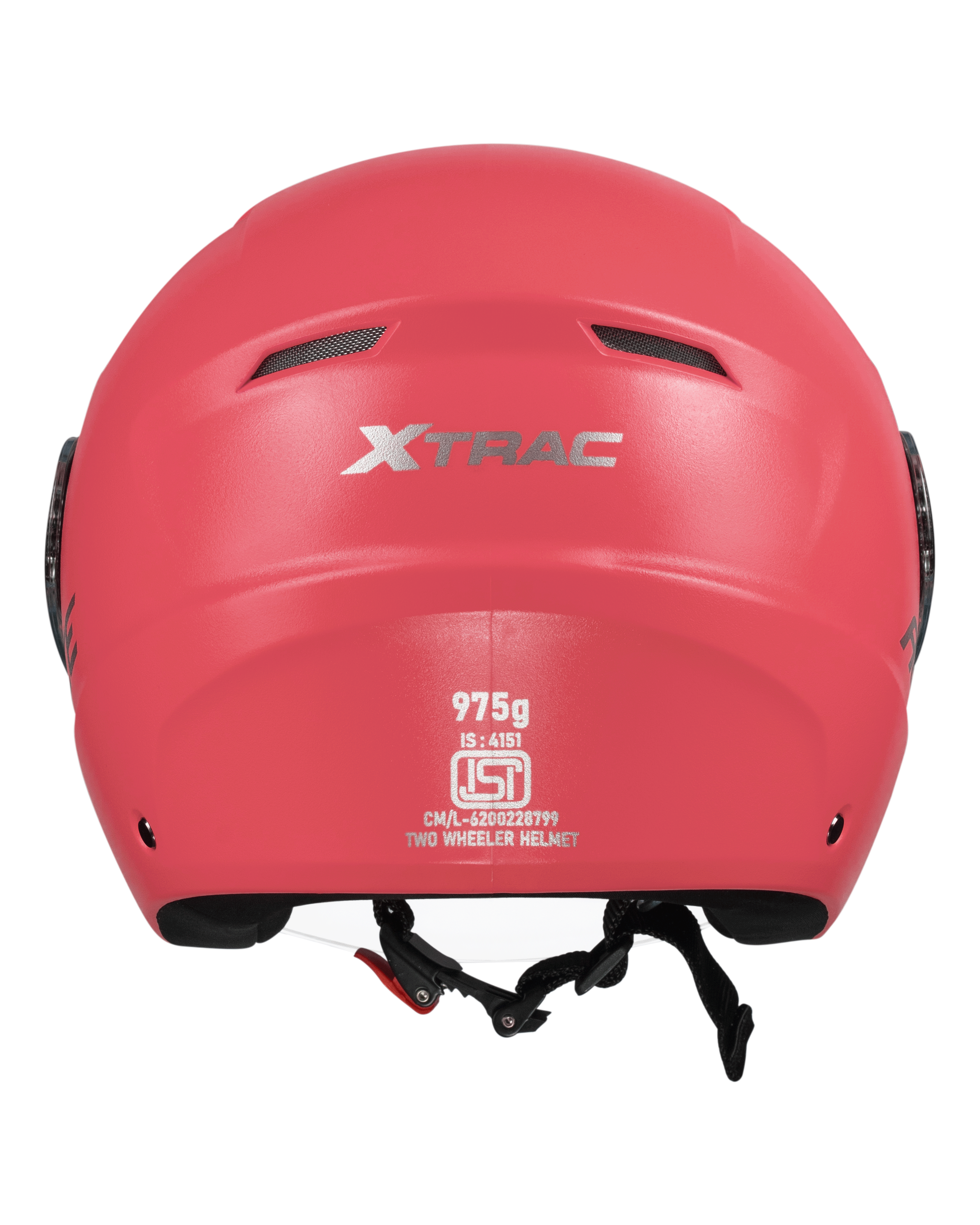 Xtrac Ace Open Face Helmet – ISI Certified Half Face Bike Helmet with ABS Shell, Clear Visor & Comfortable Padding