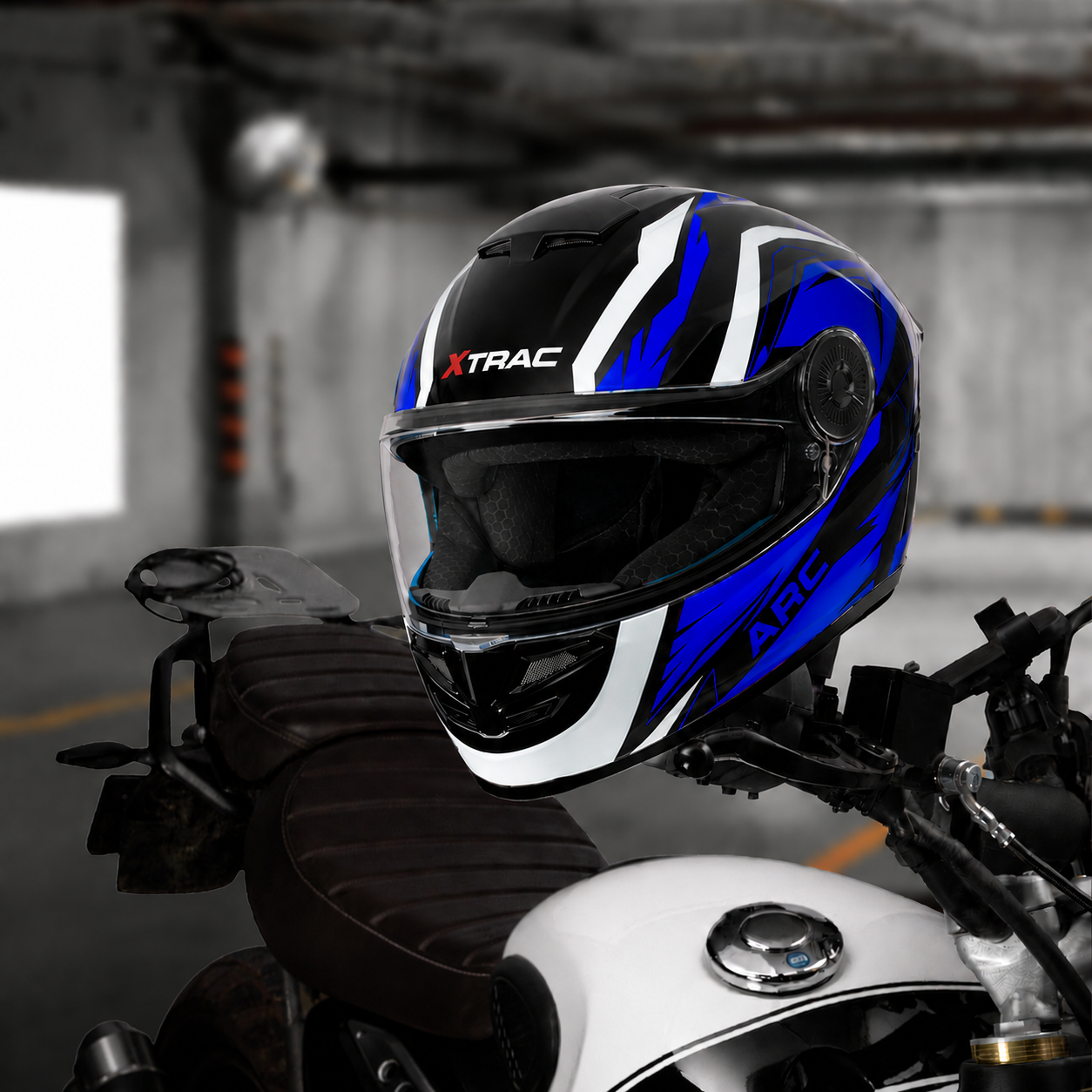 Xtrac Arc Full Face Graphic Helmet | ISI Certified | Lightweight Design, Quick Release Chin Strap