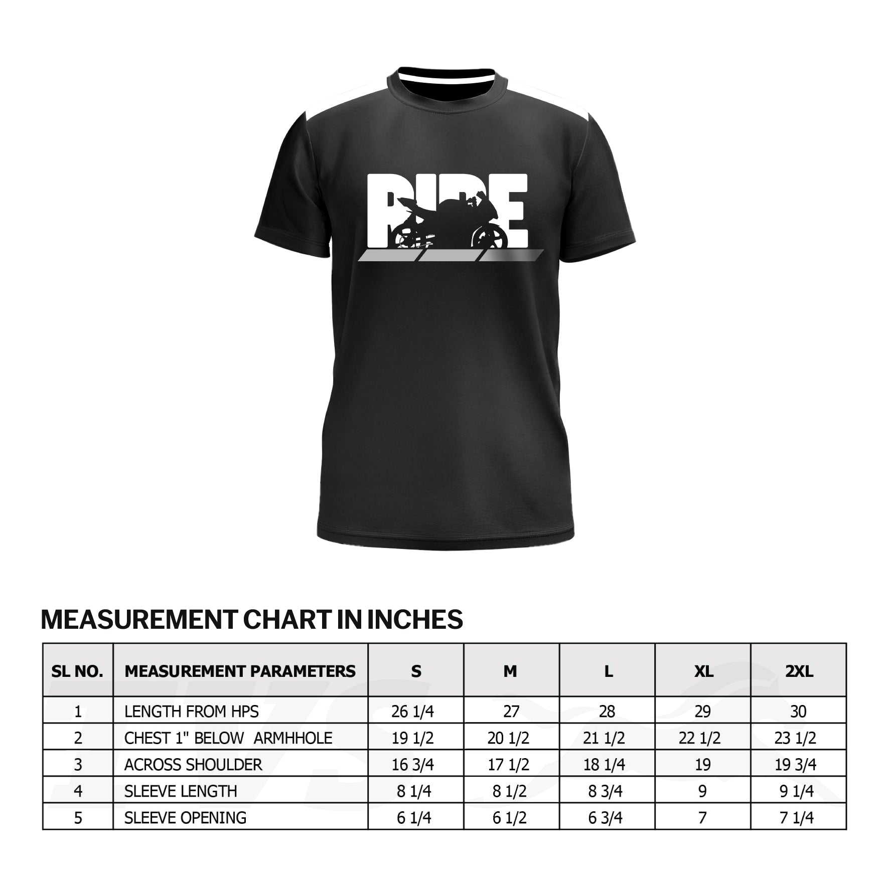 TVS Ride Crew neck Cotton T-shirt | High visibility & Reflective Sticker