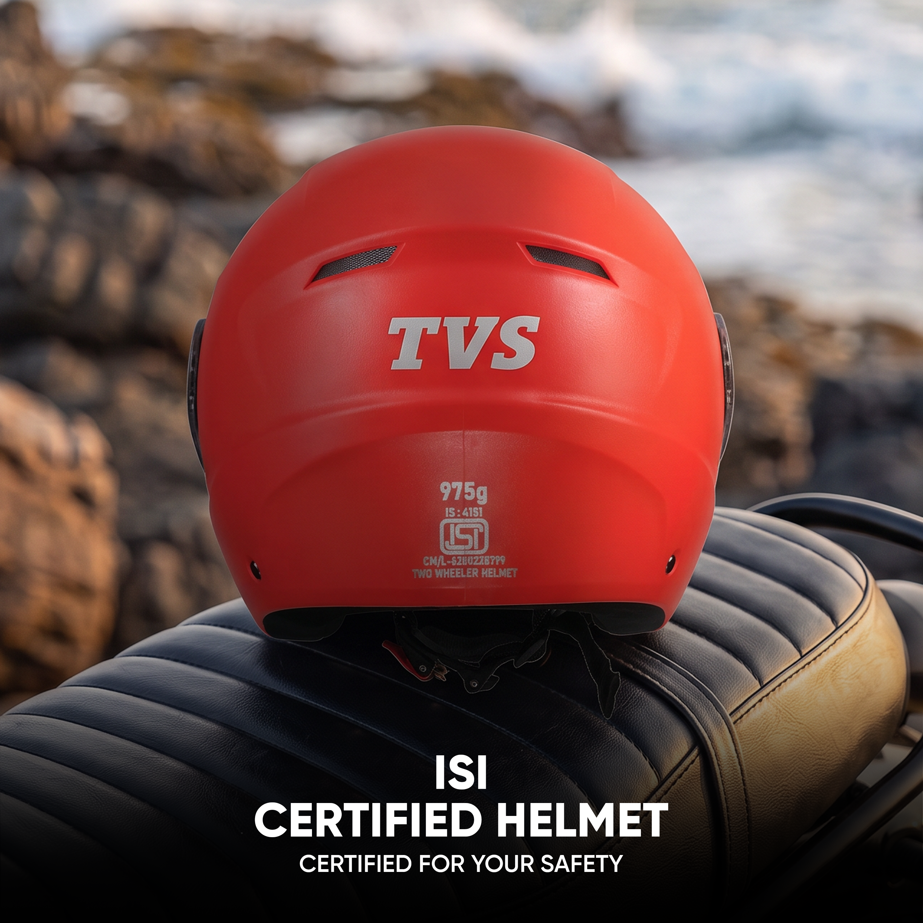 TVS Ace ISI Certified Open Face Matte Finish Helmet with Full Coverage Visor for Men and Women | Available in Eight Colors