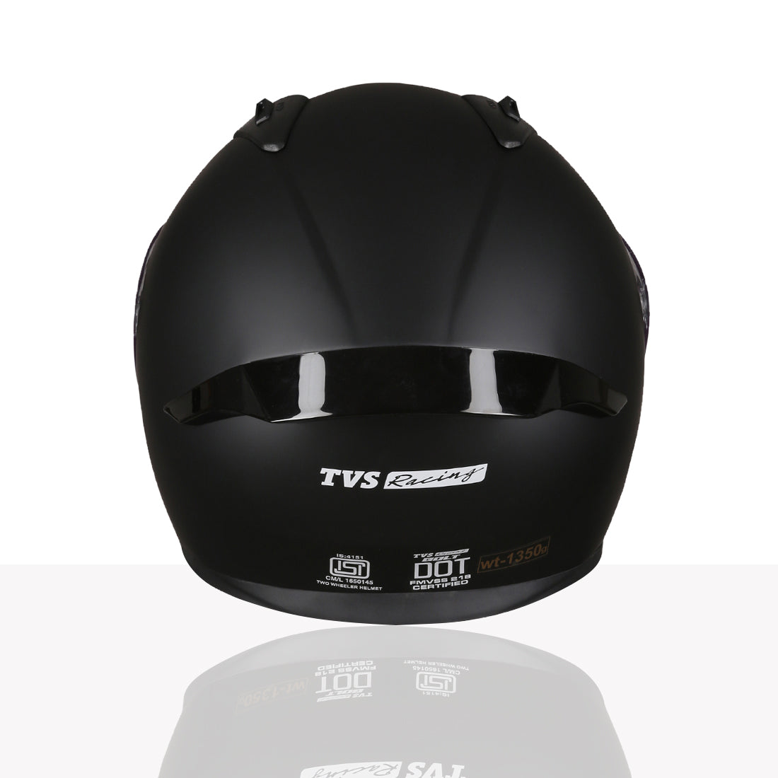 TVS Racing Titan Series Full Face Helmet for Men | Premium Bike Helmets with ABS Shell, UV Paint | Quick Release System | Aerodynamic Design | DOT & ISI Certified (Black)