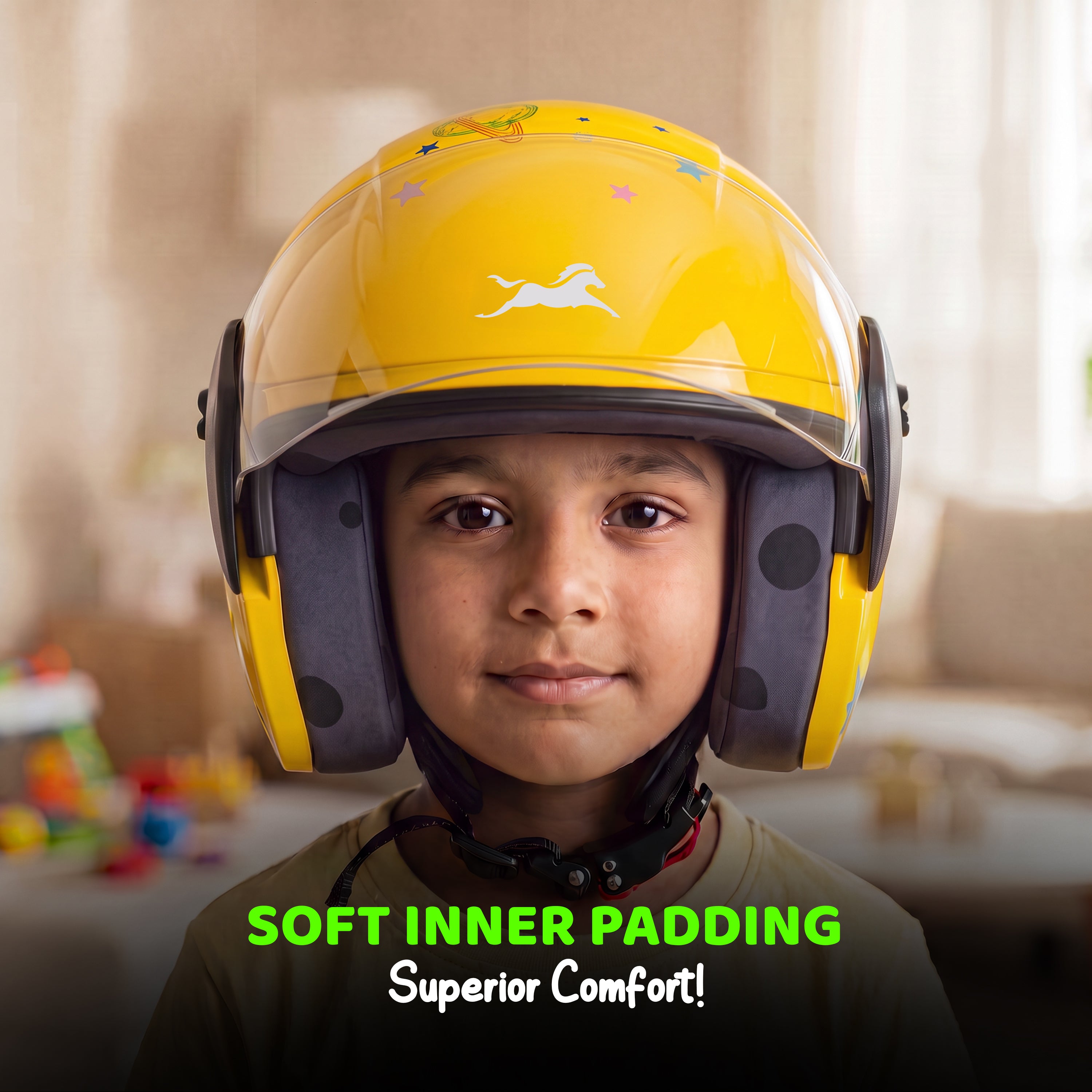 TVS Astro Kids Open Face Helmet – Lightweight, ISI Certified, Comfortable & Durable Helmet for Kids