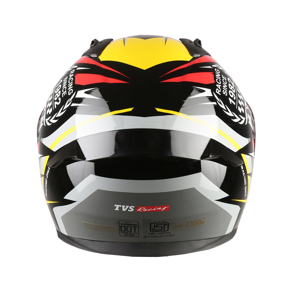 TVS Racing Titan Series Full Face Helmet for Men | Premium Bike Helmets with ABS Shell, UV Paint | Quick Release System | Aerodynamic Design | DOT & ISI Certified (Red)