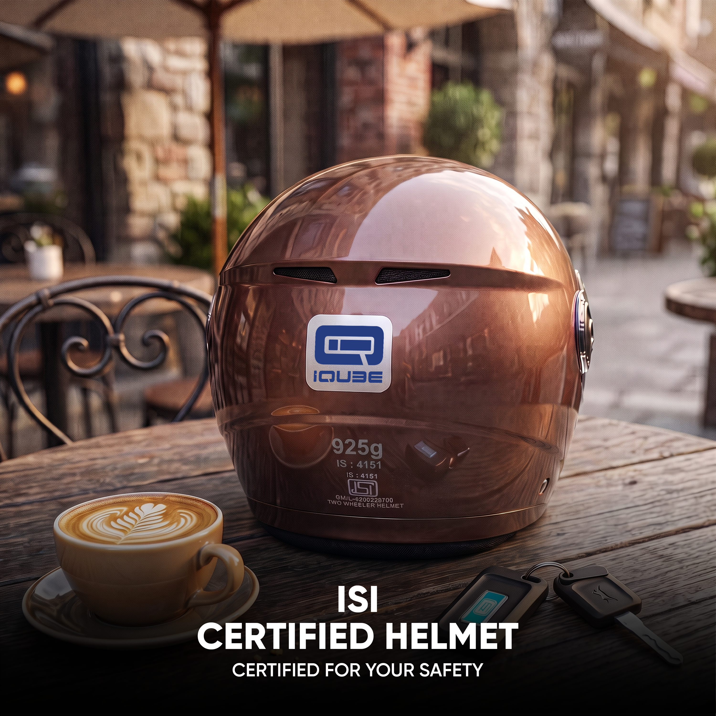 TVS iQube Open Face Helmet | ISI Certified, Lightweight & Comfortable Design