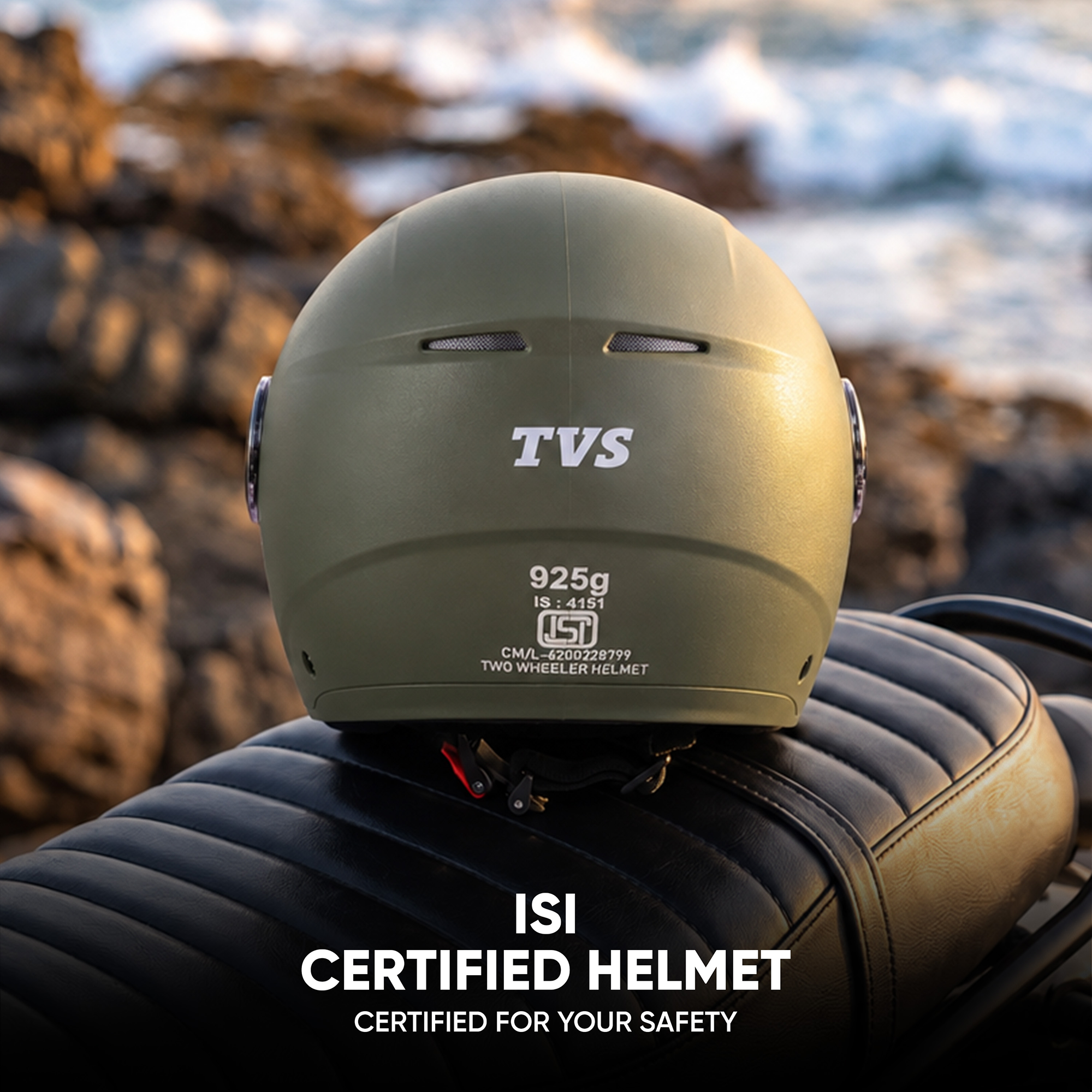 TVS Fit Open Face Long Visor Unisex Helmet | ISI Certified, Matte Finish and Light Weight Available in Multiple Colors