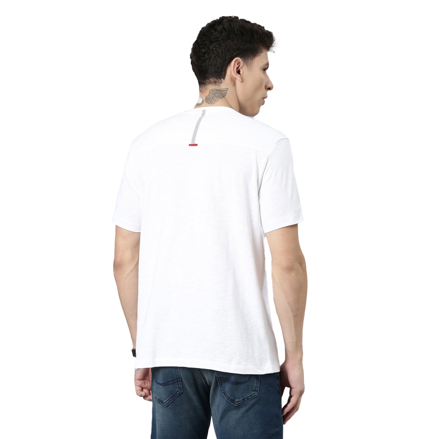 TVSR CREW NECK SOLID SLUB TEE White