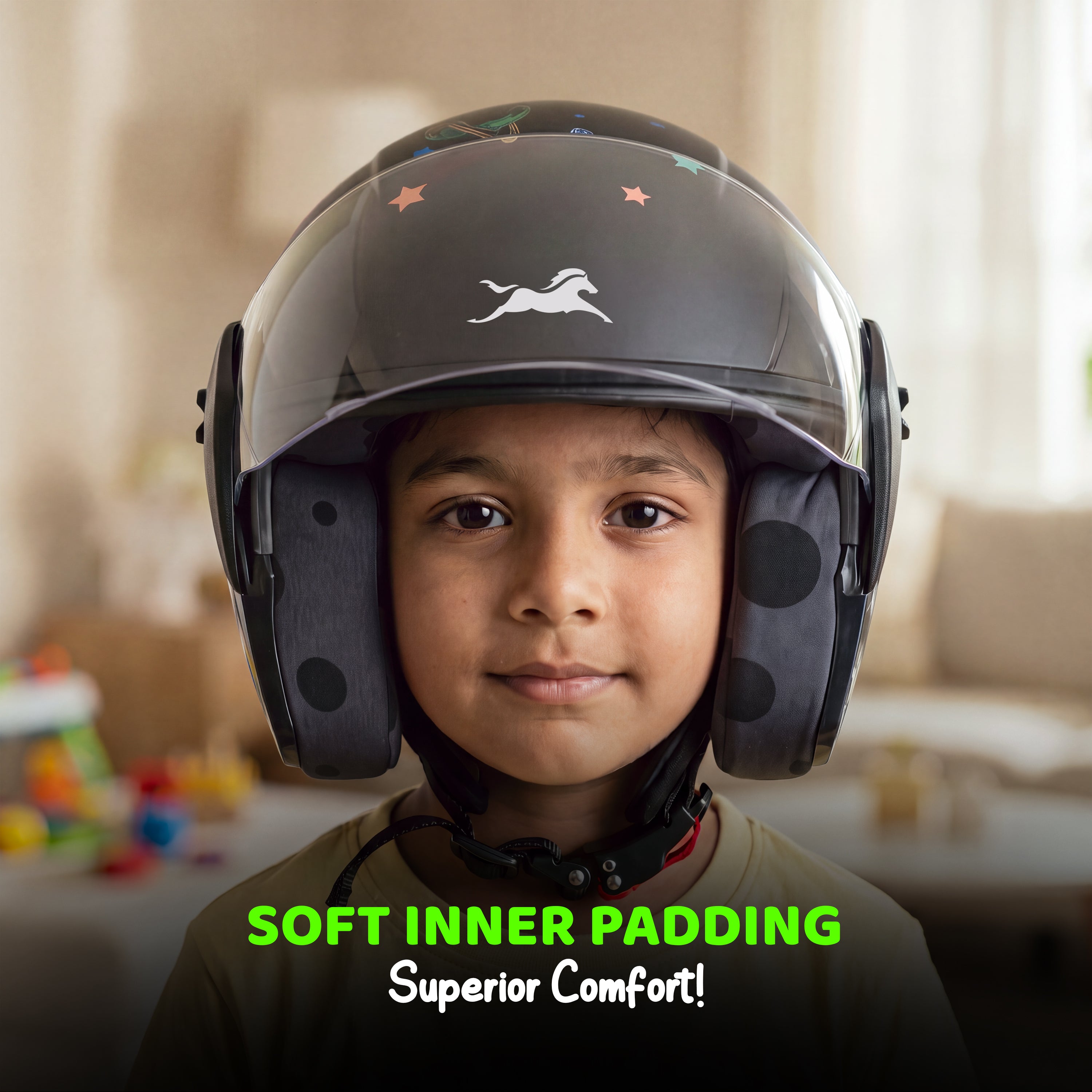 TVS Astro Kids Open Face Helmet – Lightweight, ISI Certified, Comfortable & Durable Helmet for Kids