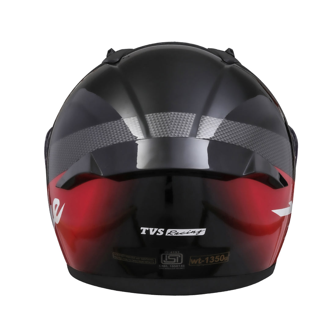 TVS Apache Full Face Helmet - Color: Black and Red