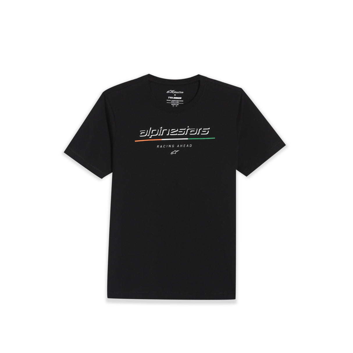 TVS Racing x Alpinestars Crew Neck T-Shirt-100% Soft Combed Cotton, Breathable & Anti-Microbial Fabric, Non-PVC Print, No-Chafe Skin-Friendly Comfort for Racing & Casual Everyday Wear