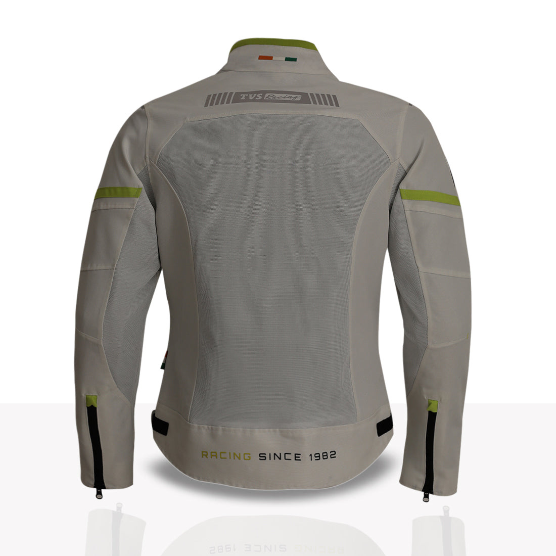 TVS Racing Tech-Core Road Jacket for Men | CE2 armour <5kN at Shoulders Elbows and Back | 600D Chassis | 310gsm Vent Mesh | High-Vis Reflective Tech| YKK zippers | Engineered for bikers