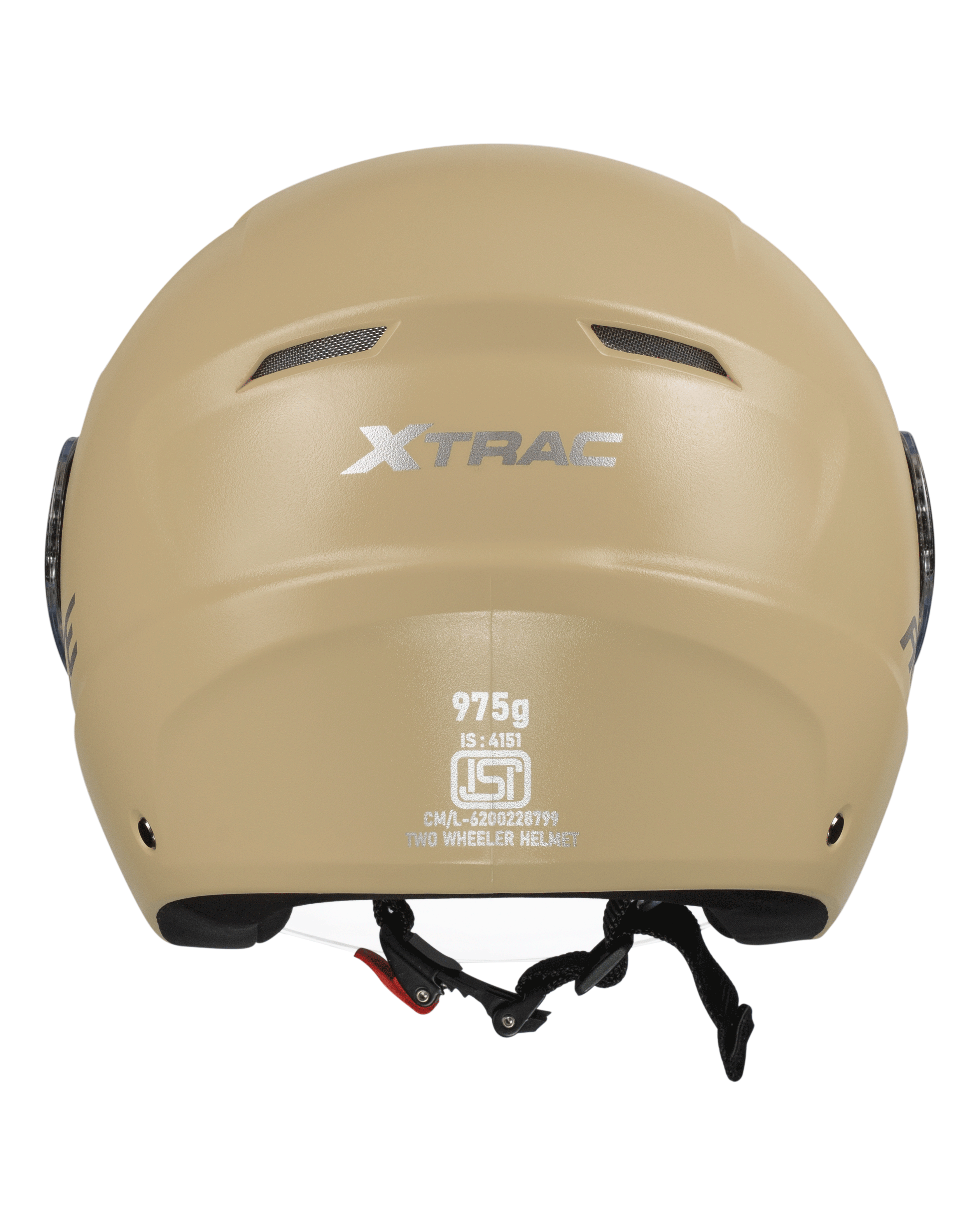 Xtrac Ace Open Face Helmet – ISI Certified Half Face Bike Helmet with ABS Shell, Clear Visor & Comfortable Padding