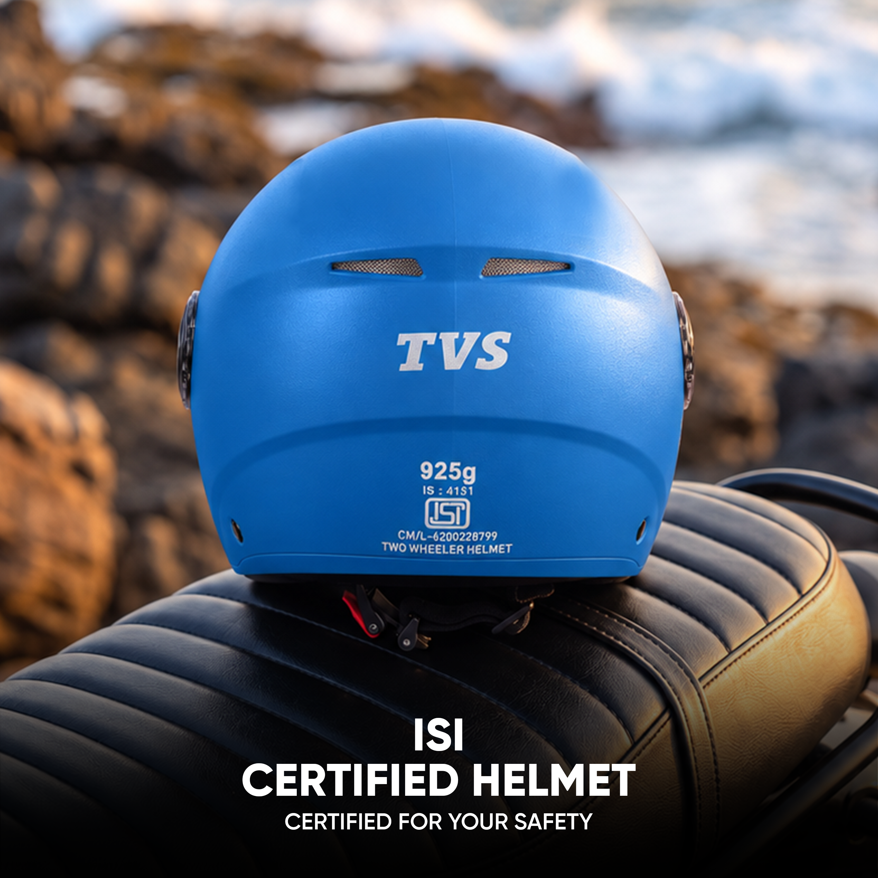 TVS Fit Open Face Long Visor Unisex Helmet | ISI Certified, Matte Finish and Light Weight Available in Multiple Colors