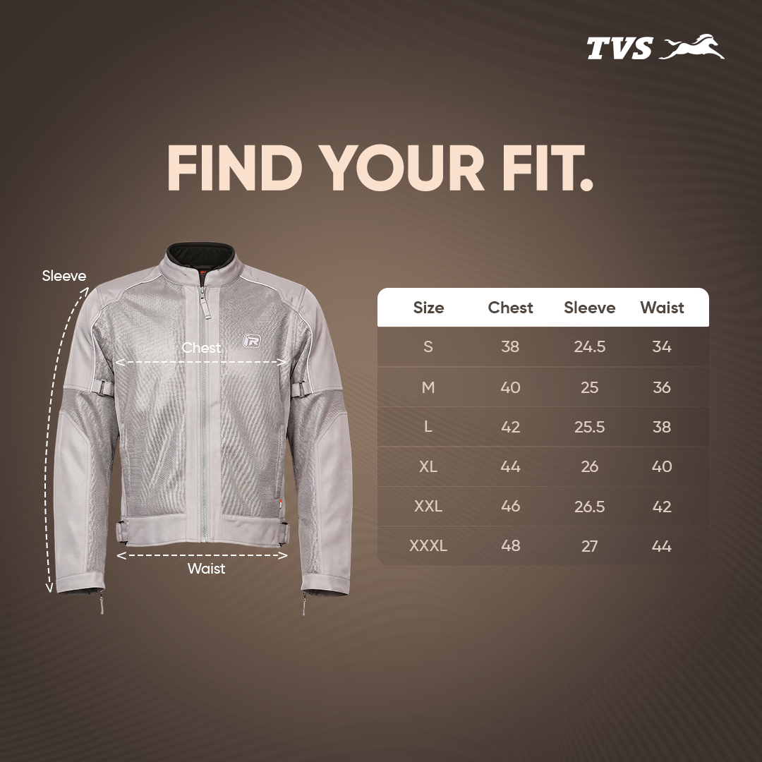 TVS Ronin Edition Mesh Riding Jacket for Men | 1.6 Kg Bike Riding Jacket with CE Level 2 Lightweight Back, Sholuder and Elbow Armours, 600D Protection, Lightweight Summer Motorcycle Jacket for Touring, City Riding, Biker Gear for Men