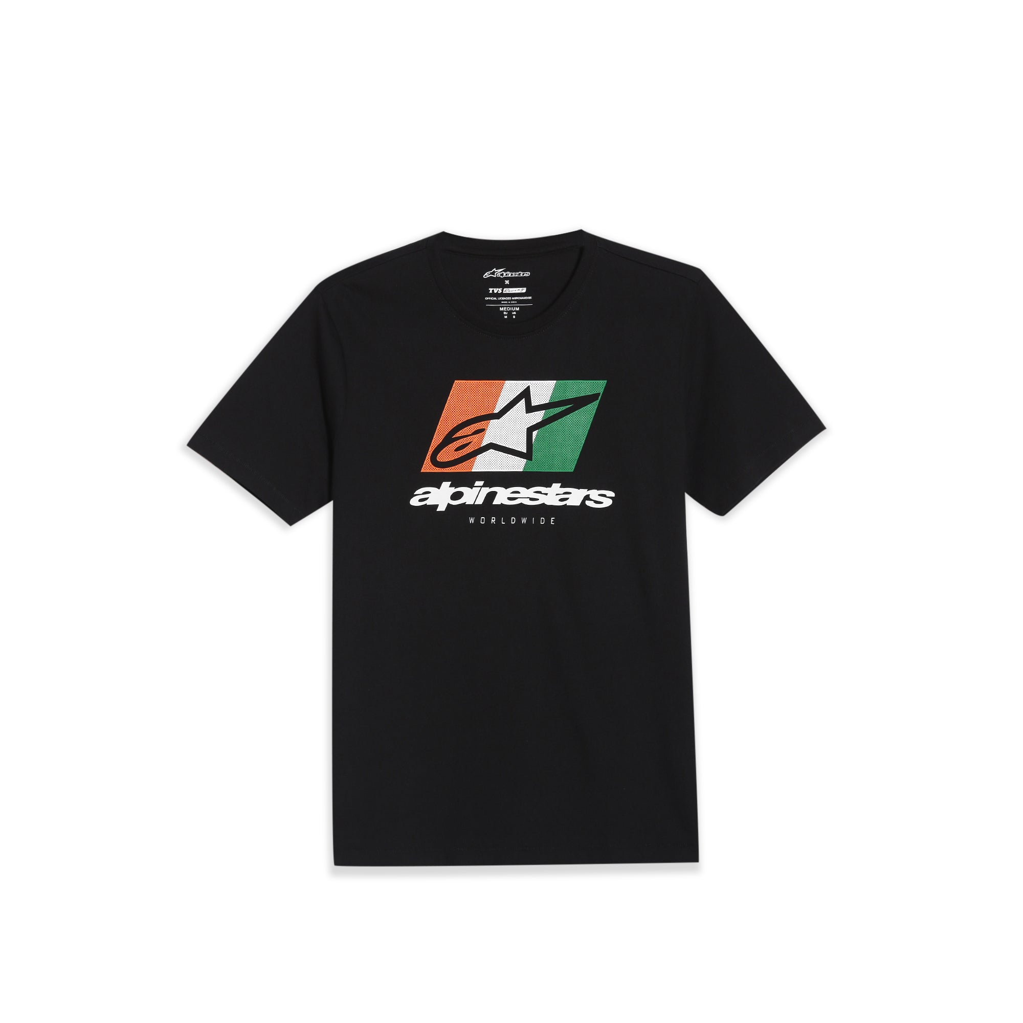 TVS Racing x Alpinestars Crew Neck T-Shirt-100% Soft Combed Cotton, Breathable & Anti-Microbial Fabric, Non-PVC Print, No-Chafe Skin-Friendly Comfort for Racing & Casual Everyday Wear