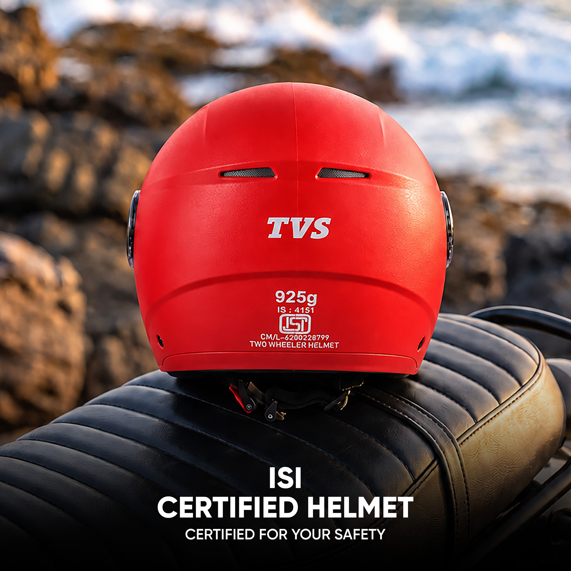 TVS Fit Open Face Long Visor Unisex Helmet | ISI Certified, Matte Finish and Light Weight Available in Multiple Colors