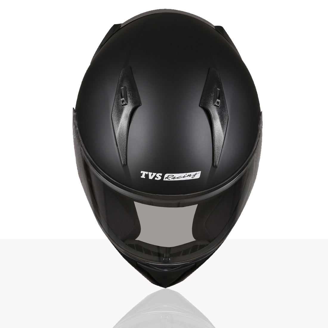 TVS Racing Titan Series Full Face Helmet for Men | Premium Bike Helmets with ABS Shell, UV Paint | Quick Release System | Aerodynamic Design | DOT & ISI Certified (Black)