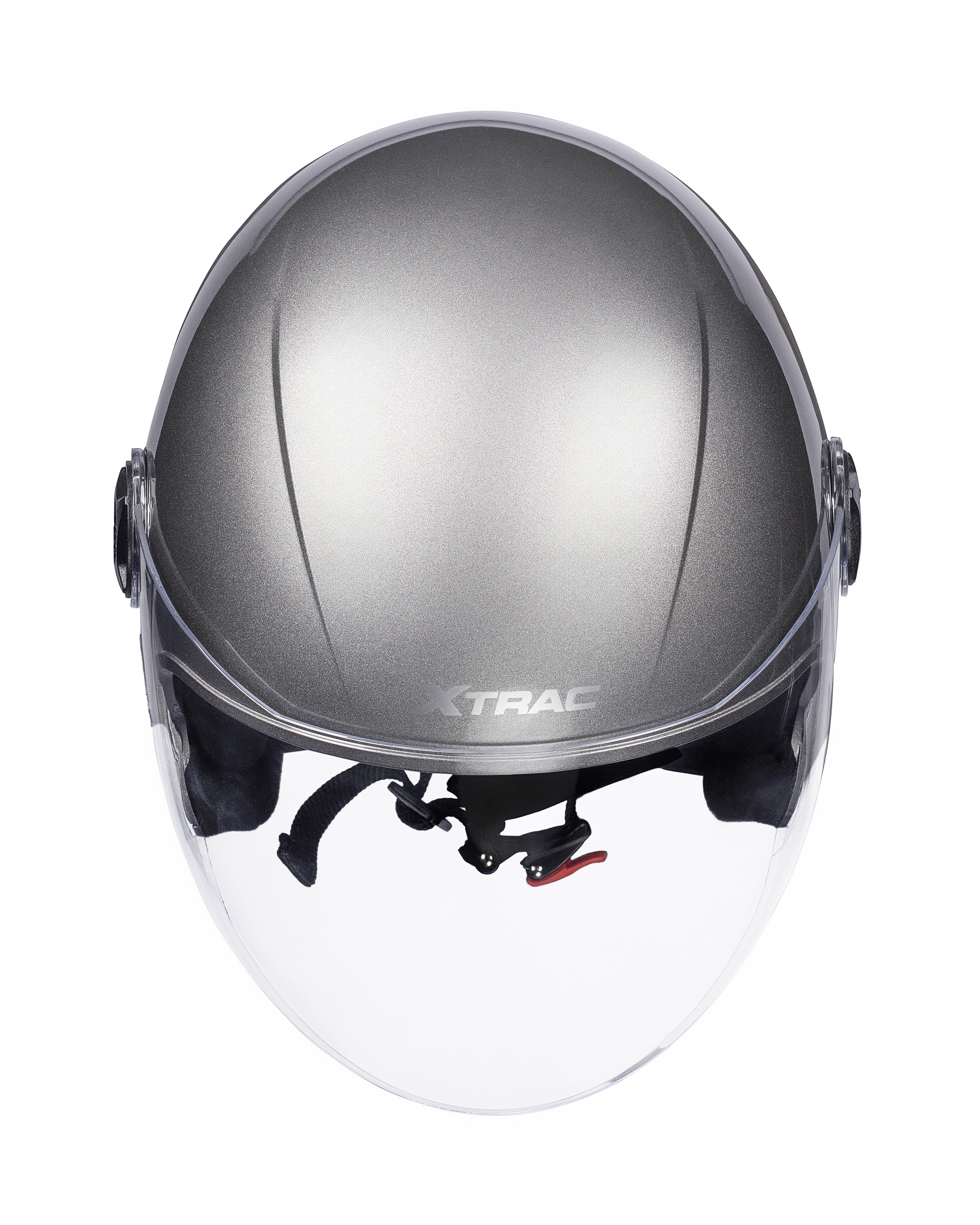 Xtrac Fit ISI Certified Half Face Bike Helmet with Clear Visor | Lightweight Open Face Helmet for Men & Women