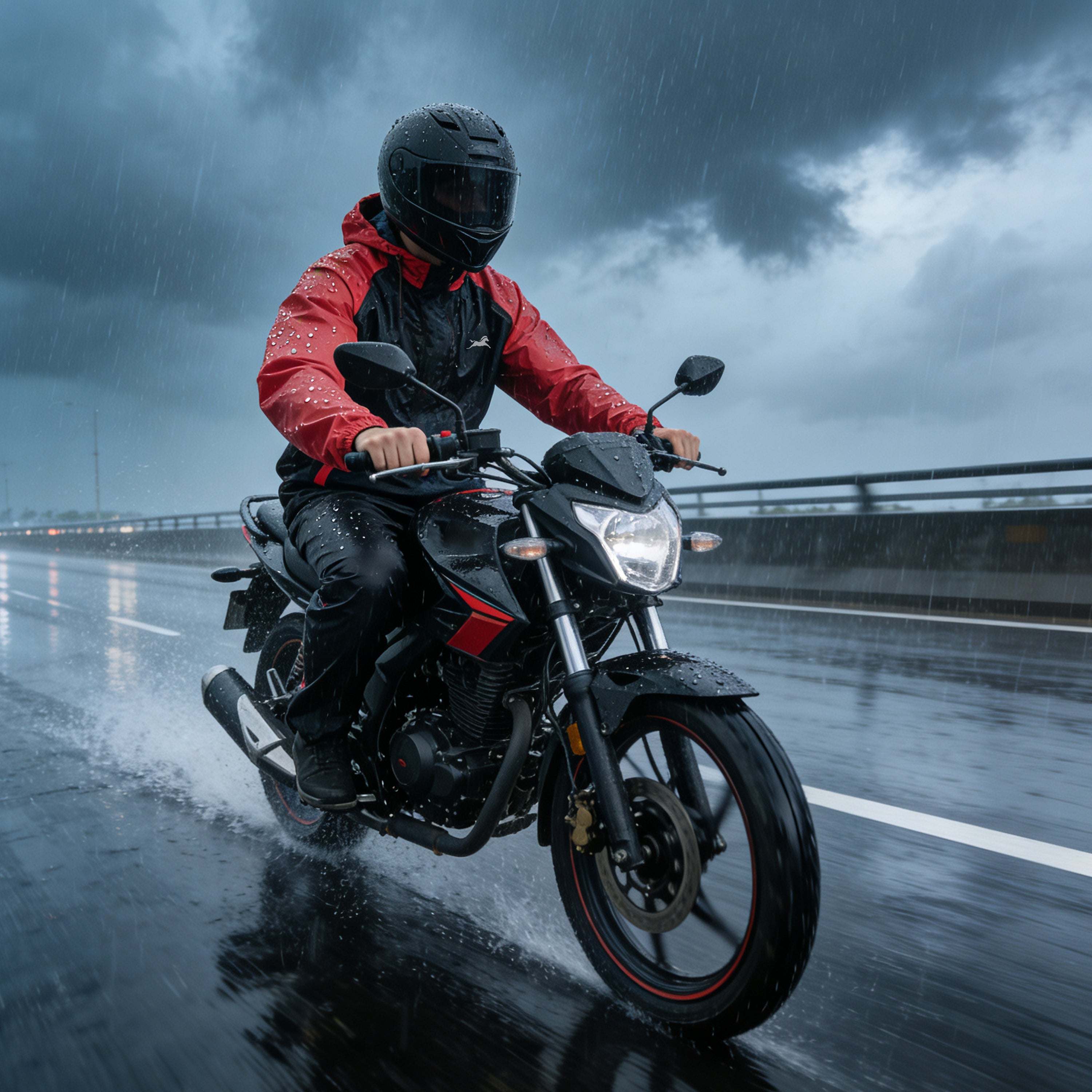 TVS Dual Tone Waterproof Raincoat Set for Men & Women | Reflective Bike Rain Suit with 10,000MM Riding Jacket & Pant