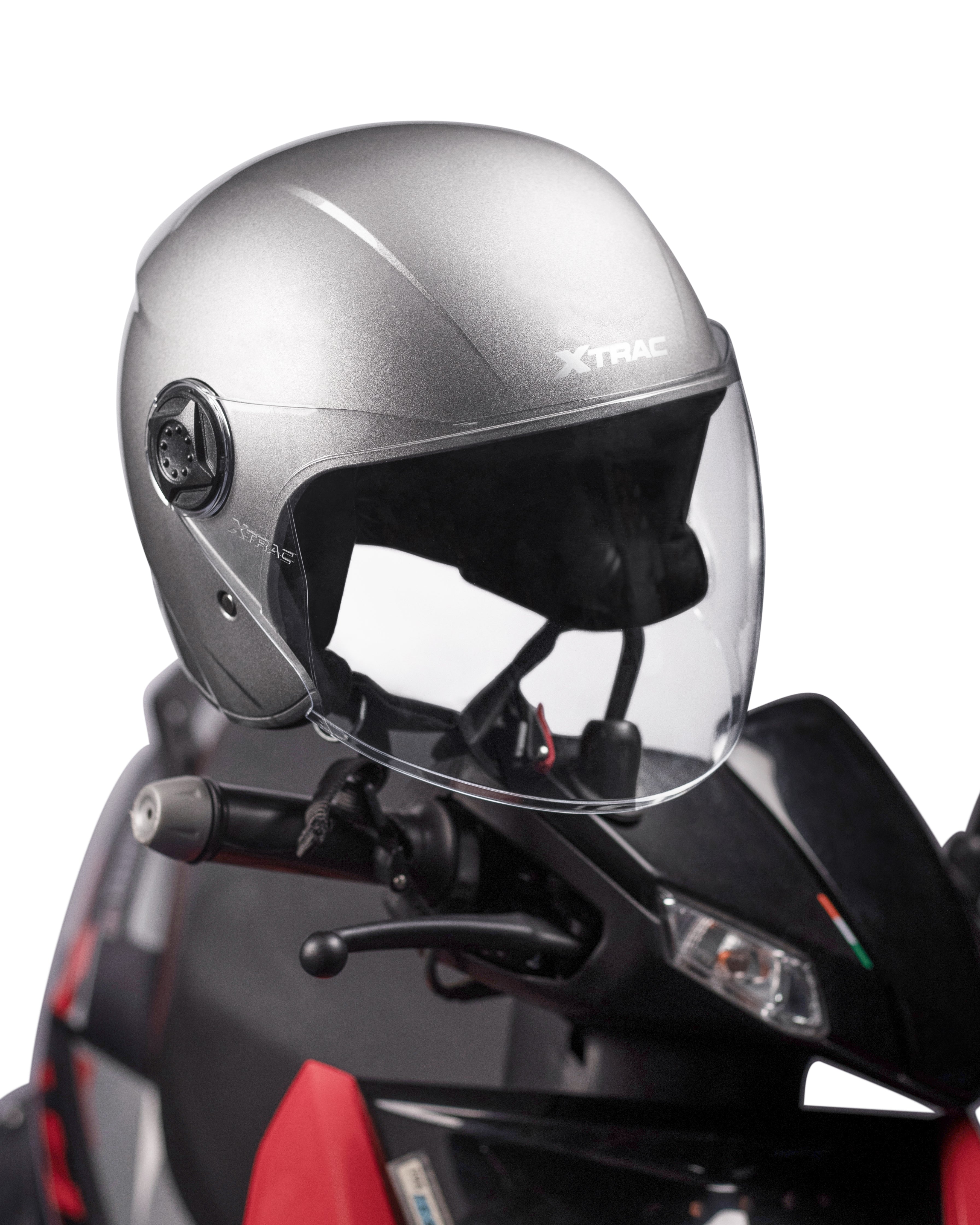 Xtrac Fit ISI Certified Half Face Bike Helmet with Clear Visor | Lightweight Open Face Helmet for Men & Women
