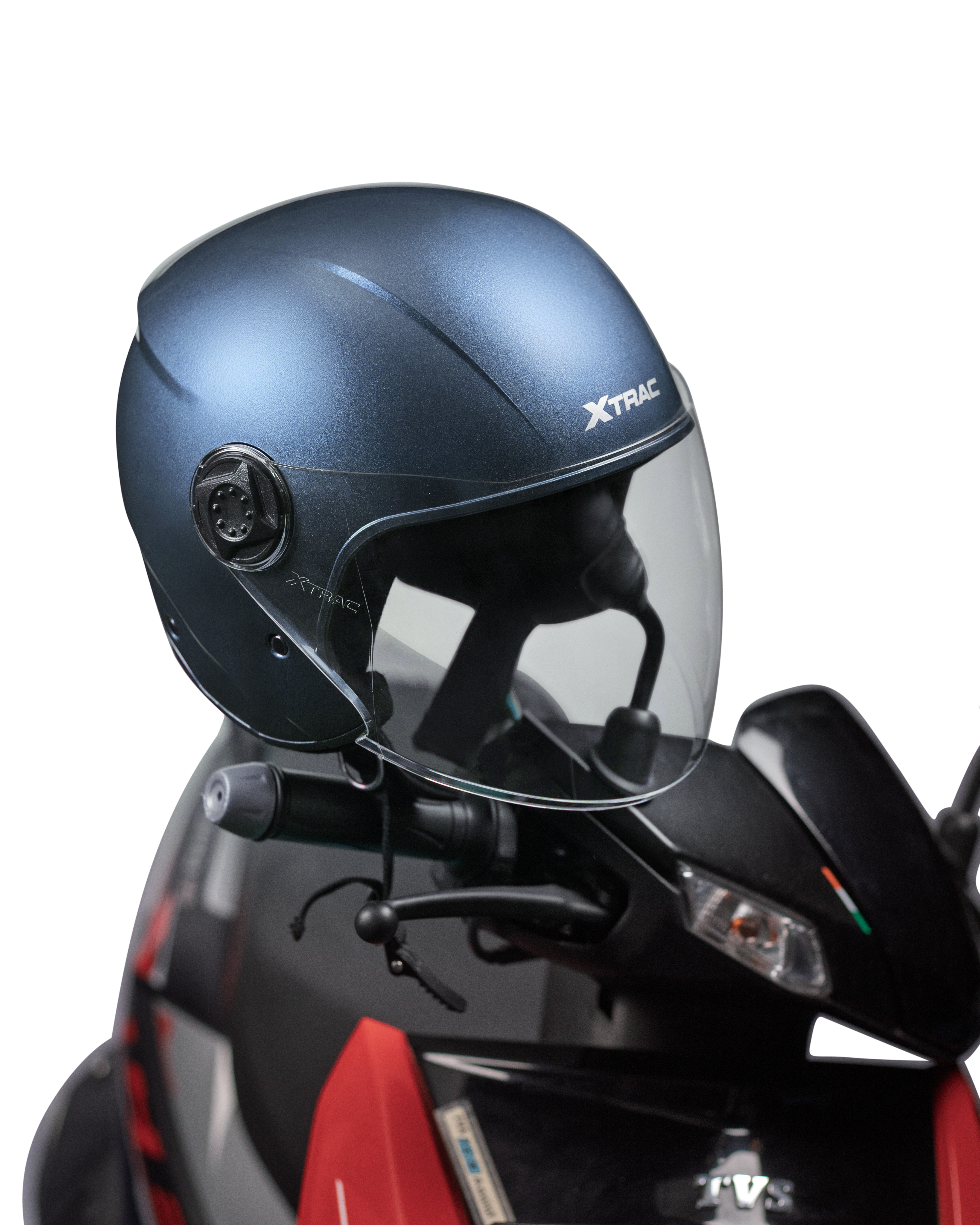 Xtrac Fit ISI Certified Half Face Bike Helmet with Clear Visor | Lightweight Open Face Helmet for Men & Women