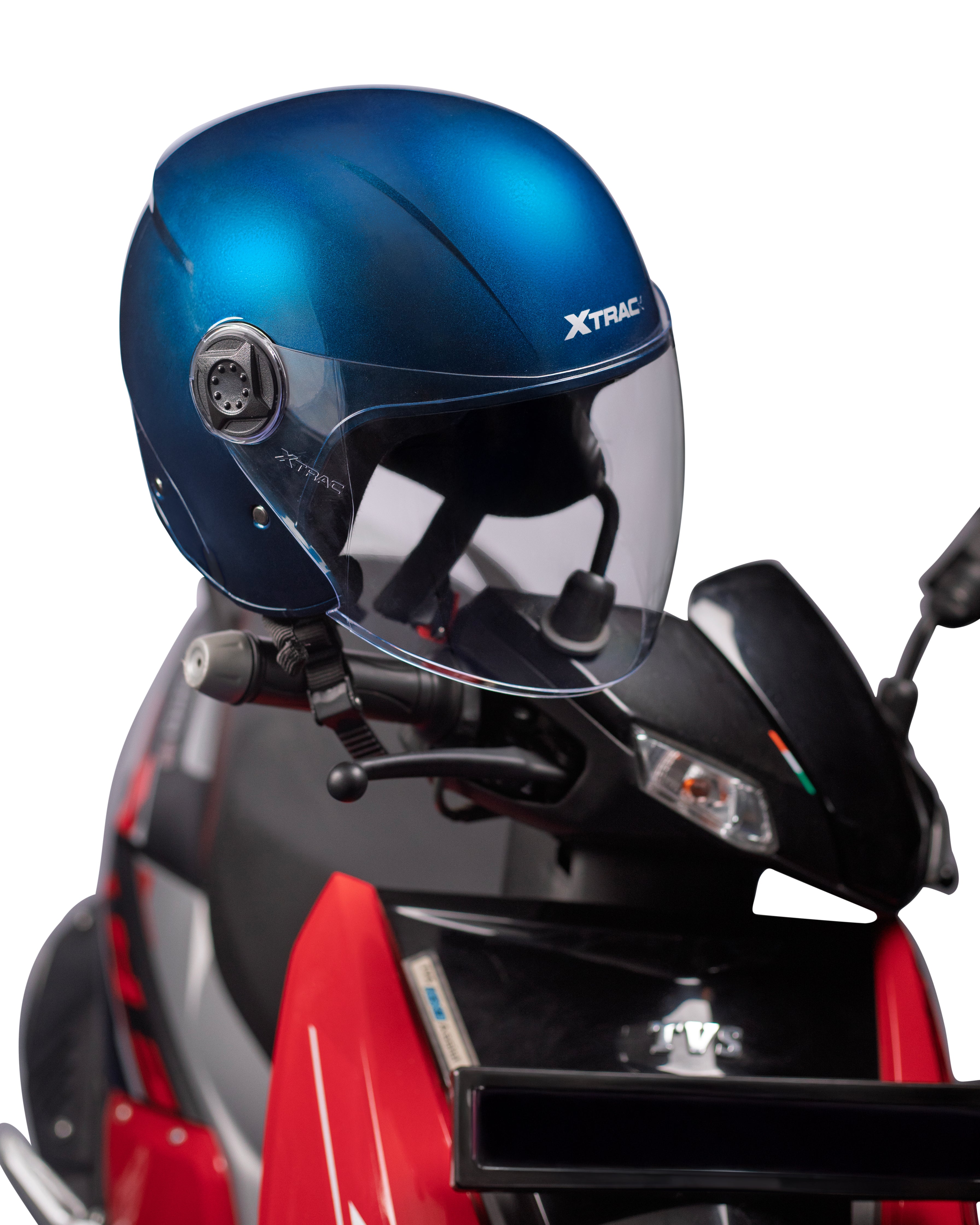 Xtrac Fit ISI Certified Half Face Bike Helmet with Clear Visor | Lightweight Open Face Helmet for Men & Women