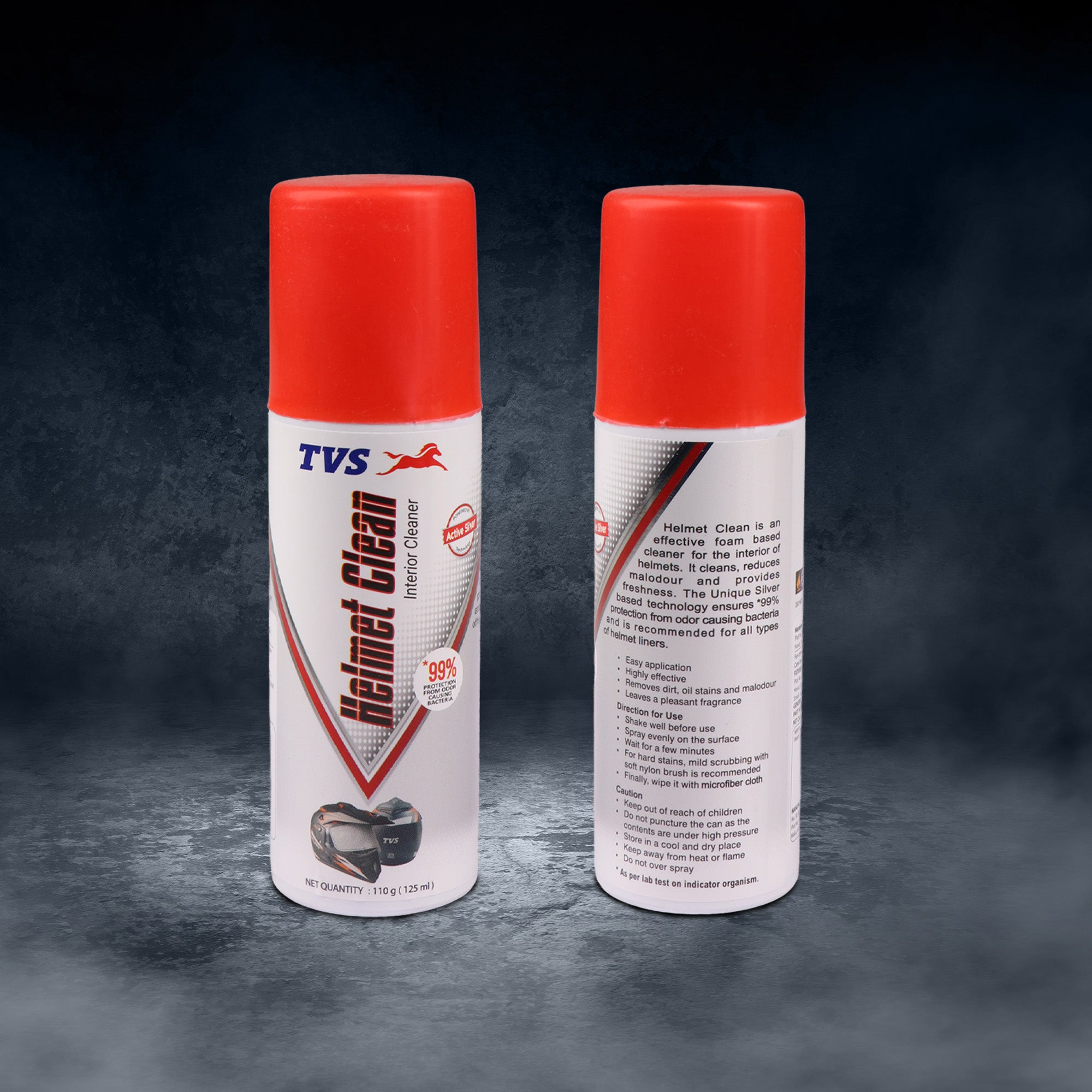 TVS Helmet Interior Cleaner 125 ml – Advanced Silver Protection for Odor-Free Freshness