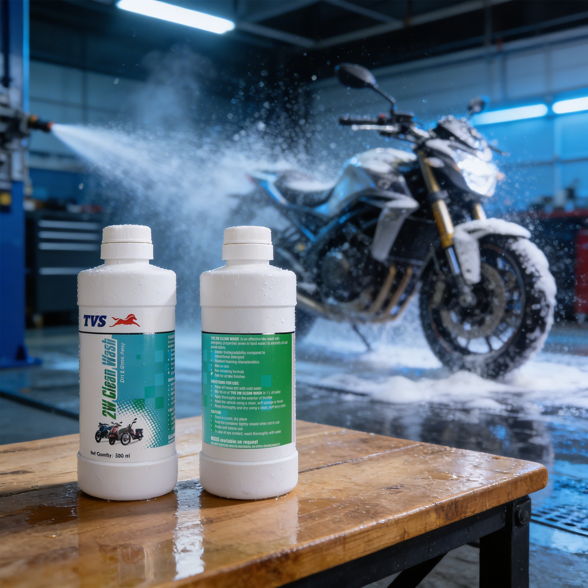 TVS Clean Wash 500ml - Professional Bike Cleaning