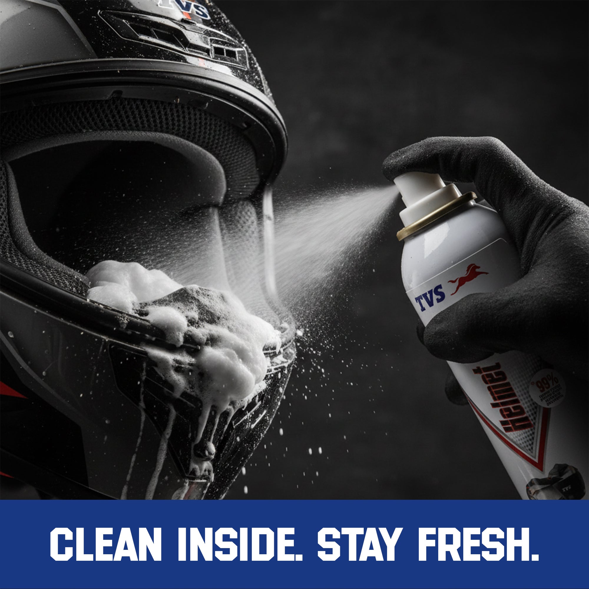 TVS Helmet Interior Cleaner 125 ml – Advanced Silver Protection for Odor-Free Freshness