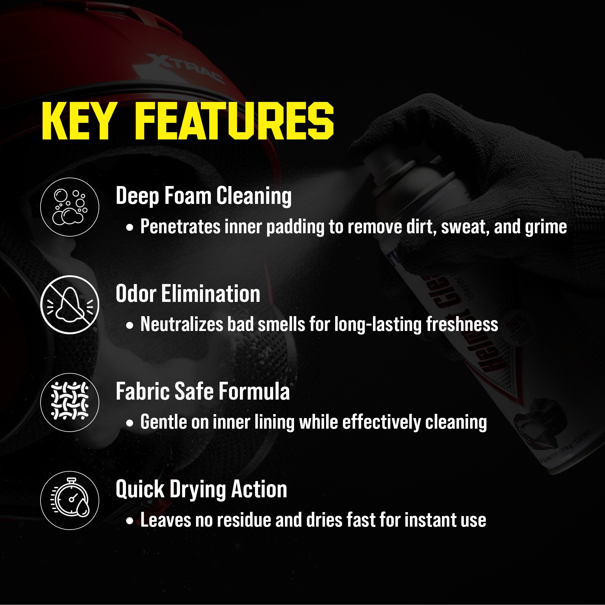 TVS Helmet Interior Cleaner 125 ml – Advanced Silver Protection for Odor-Free Freshness