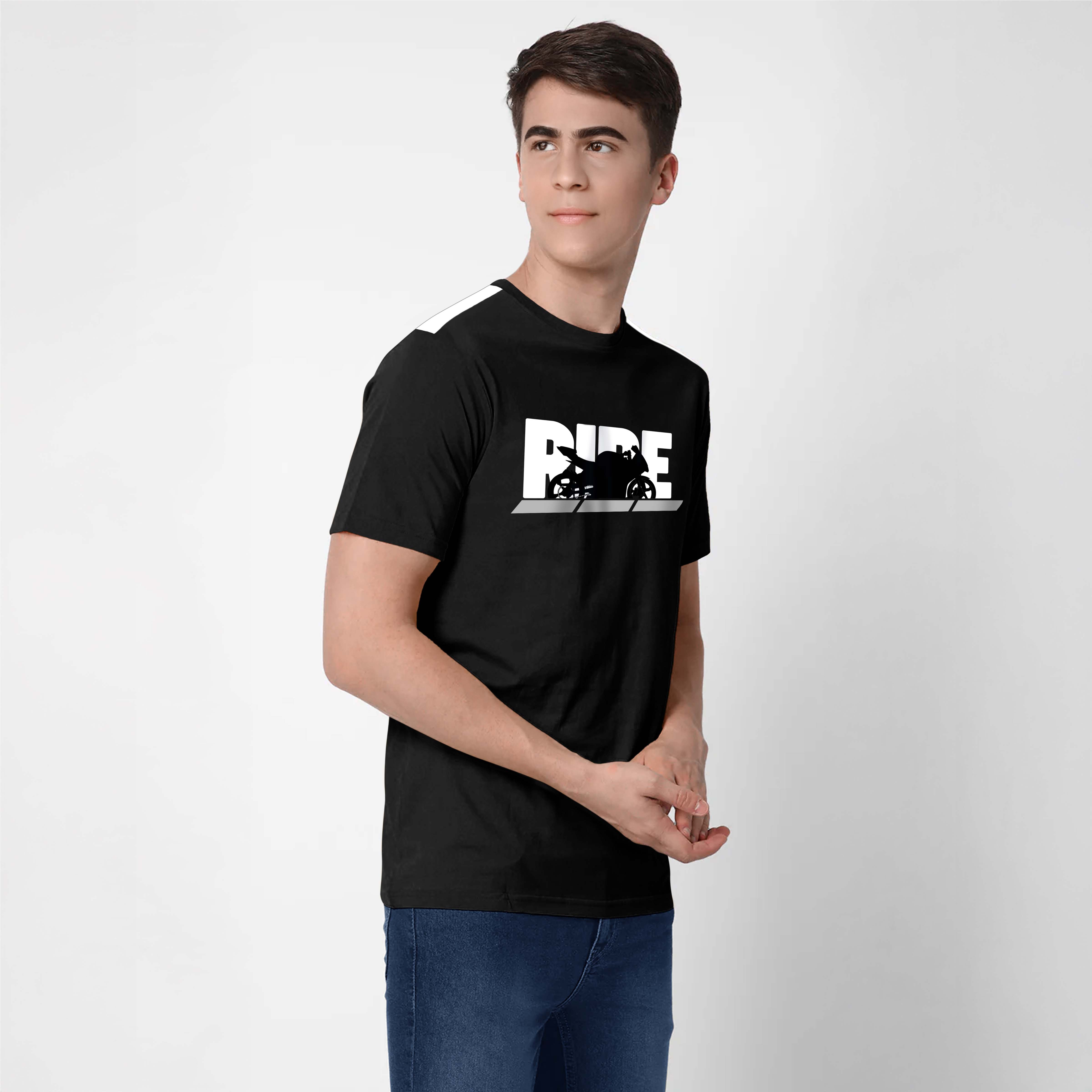 TVS Ride Crew neck Cotton T-shirt | High visibility & Reflective Sticker