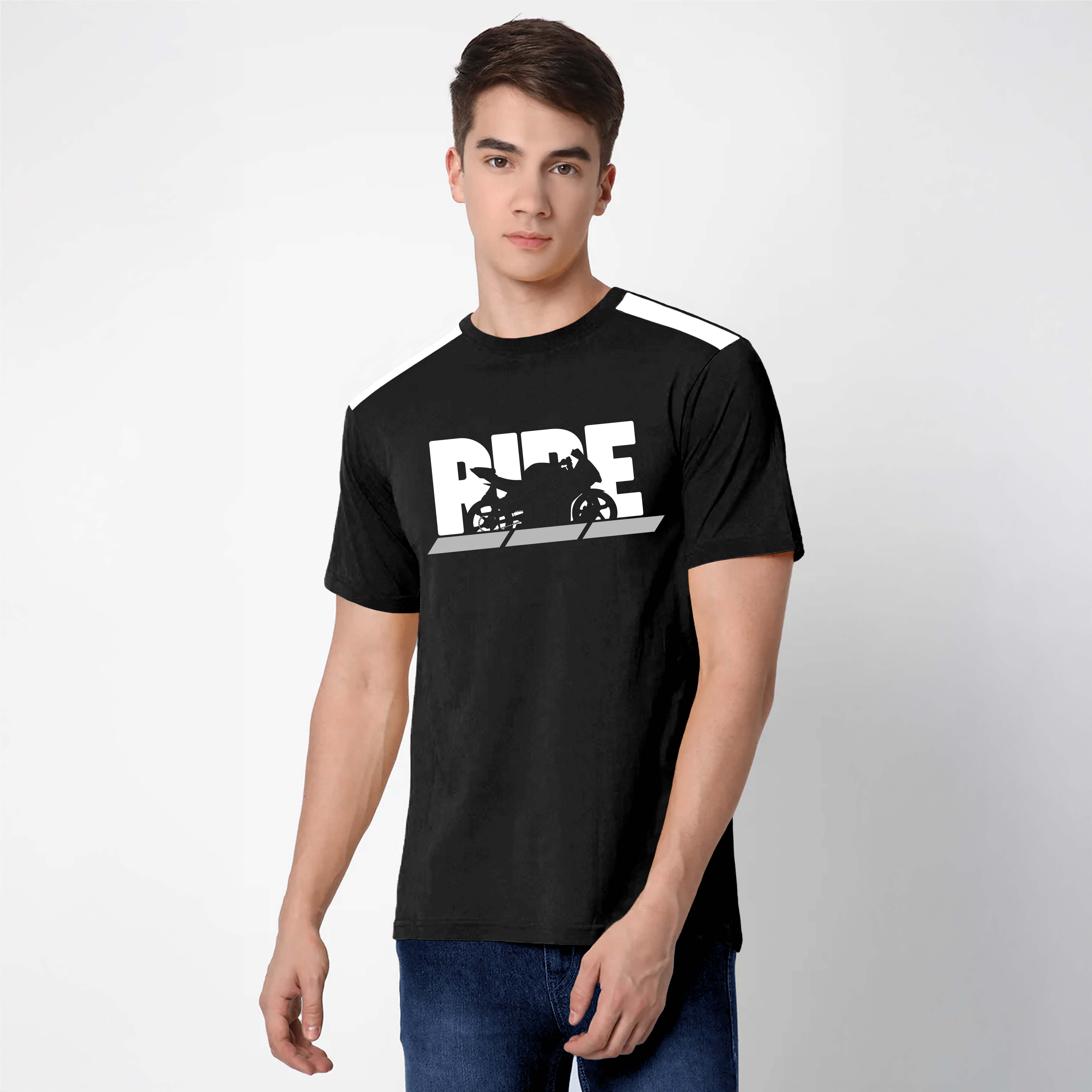 TVS Ride Crew neck Cotton T-shirt | High visibility & Reflective Sticker