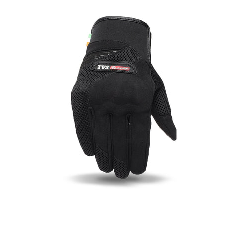 TVS Racing Beast Riding Gloves | All-Weather Riding Protection | Corduroy Top | PVC Knuckle Guard | Touchscreen Ready | Breathable Airmesh | Anti-Fatigue Padded Palm | Men’s Motorcycle Gloves