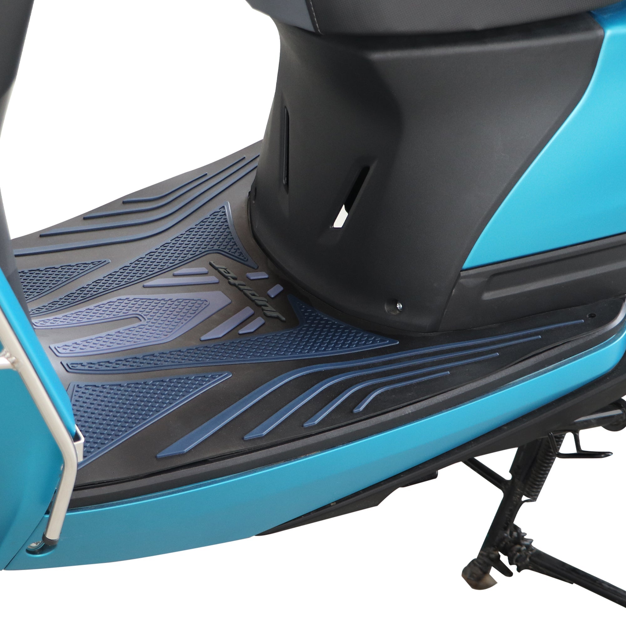 TVS Seat Cover Black Grey Eco for New Jupiter 110 and TVS Floor Mat for New Jupiter 110, Black and Blue