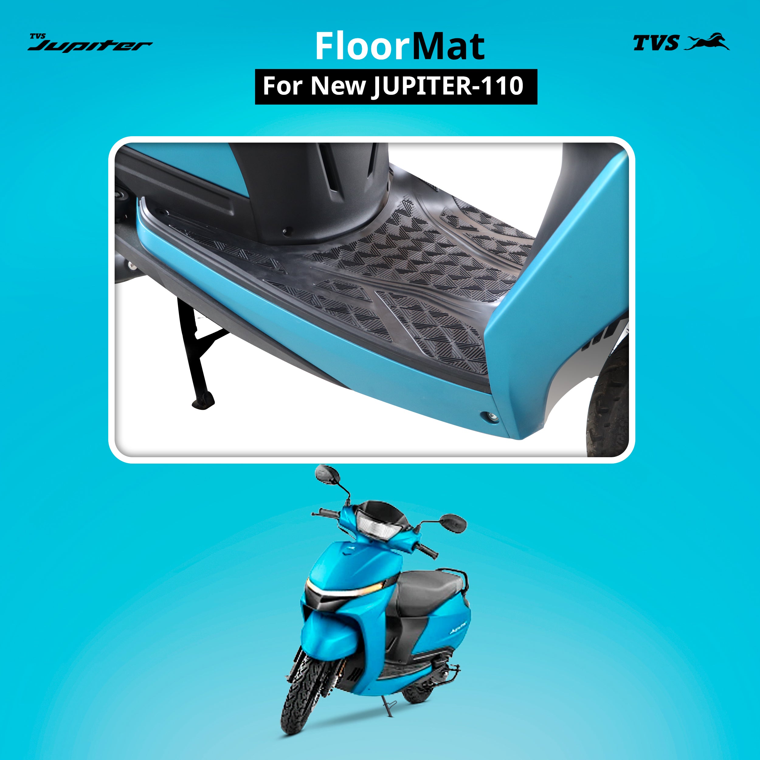 TVS New Jupiter 110 Floormat- Black Premium