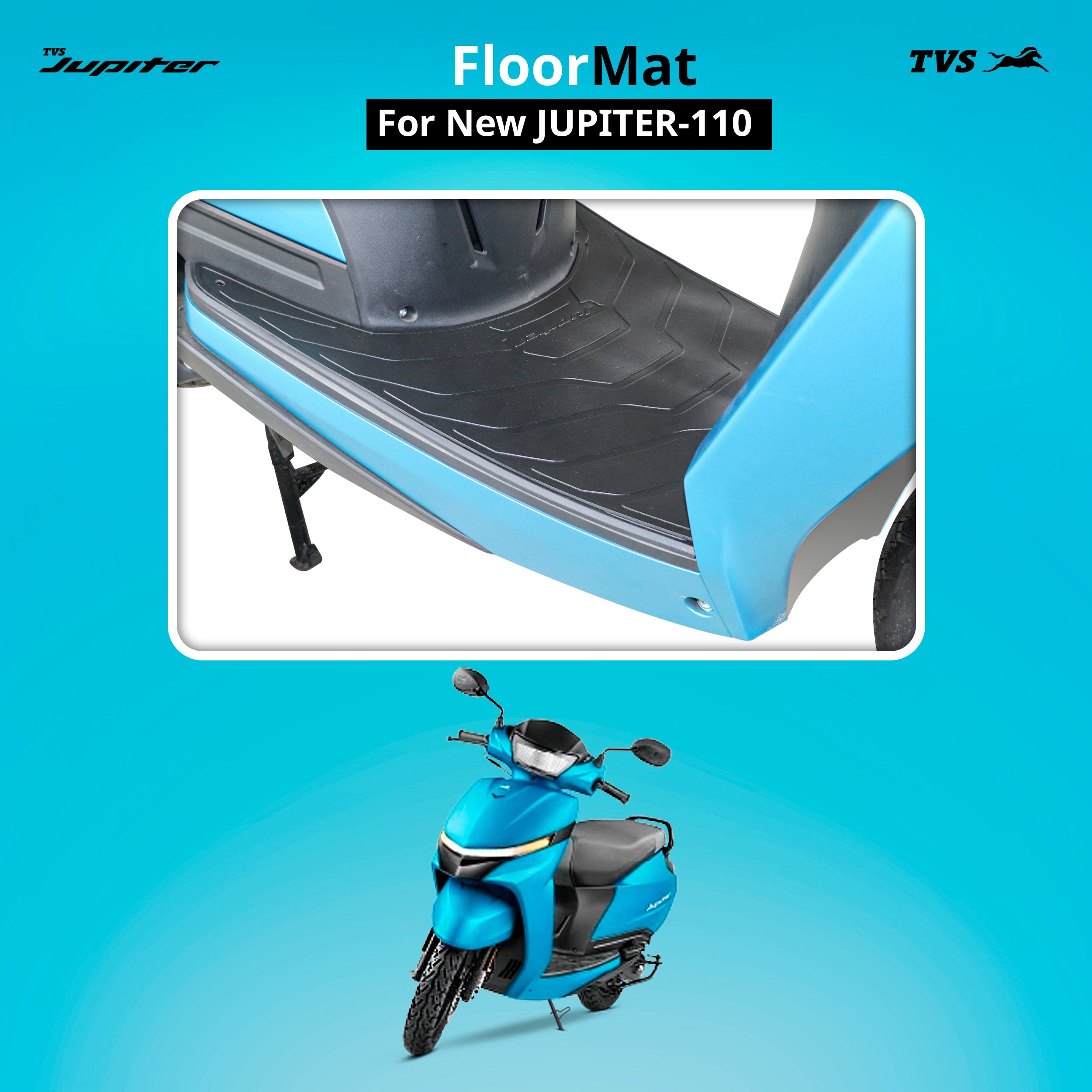 TVS New Jupiter 110 Floormat- Black Eco and TVS New Jupiter 110 Screen Protector