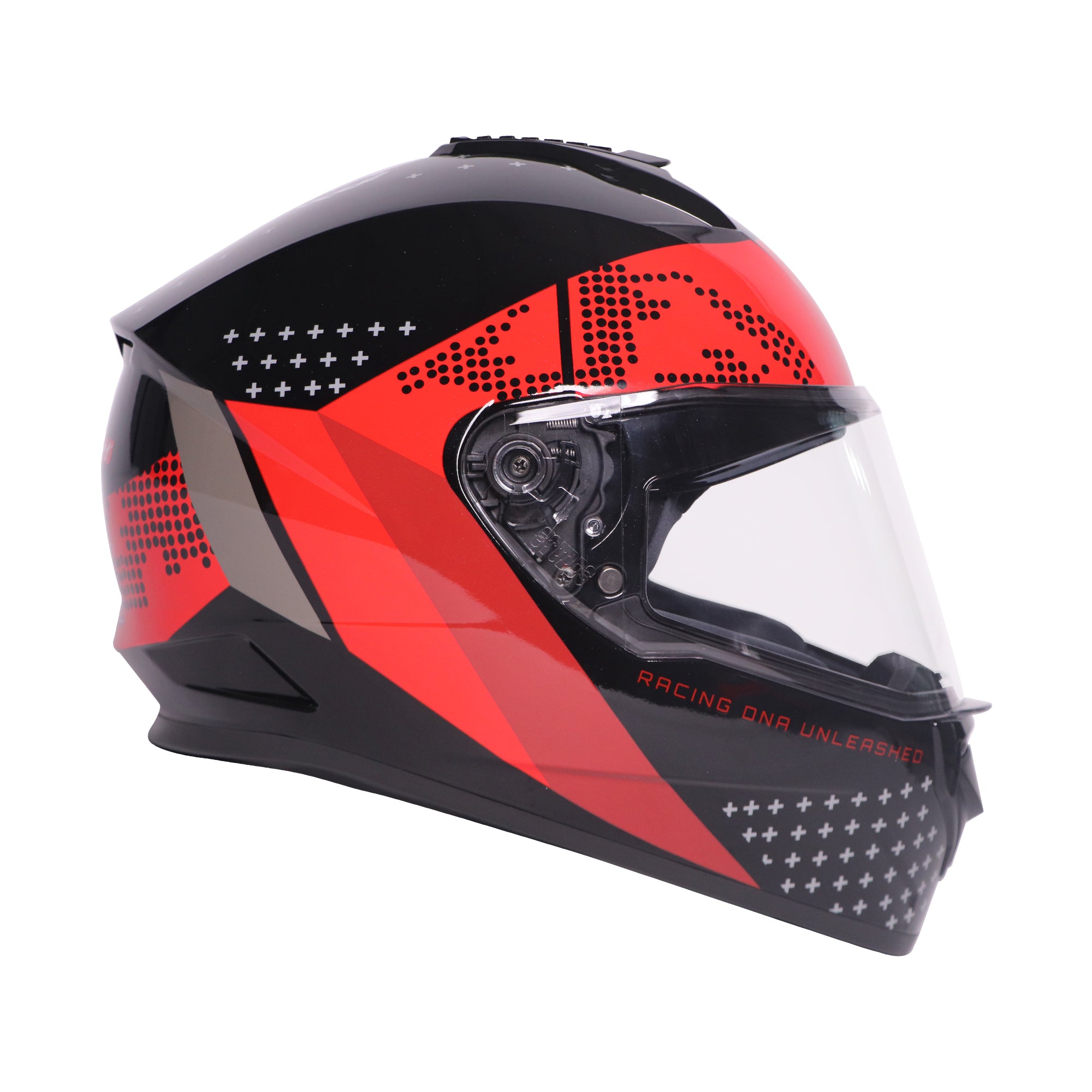 TVS Racing Phantom Series Full Face Dual Visor Helmet for Men | Premium Bike Helmets with ABS Shell, UV Paint | Quick Release System | Aerodynamic Design | DOT & ISI Certified (Black V1)