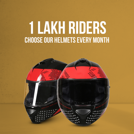 TVS Racing Phantom Series Full Face Dual Visor Helmet for Men | Premium Bike Helmets with ABS Shell, UV Paint | Quick Release System | Aerodynamic Design | DOT & ISI Certified (Black V1)
