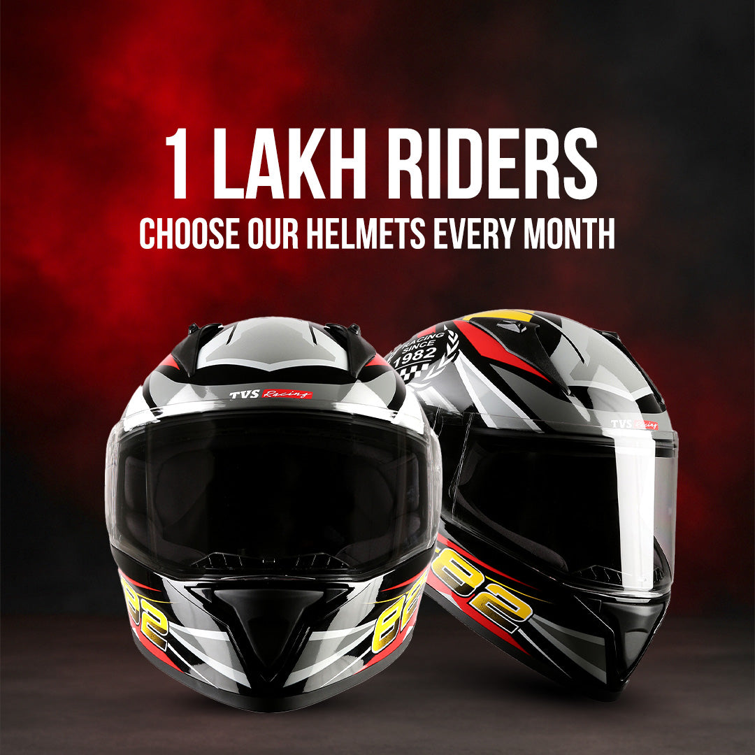 TVS Racing Titan Series Full Face Helmet for Men | Premium Bike Helmets with ABS Shell, UV Paint | Quick Release System | Aerodynamic Design | DOT & ISI Certified