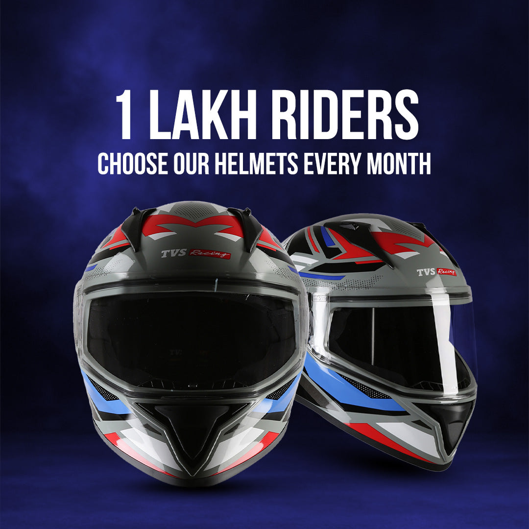 TVS Racing Titan Series Full Face Helmet for Men | Premium Bike Helmets with ABS Shell, UV Paint | Quick Release System | Aerodynamic Design | DOT & ISI Certified