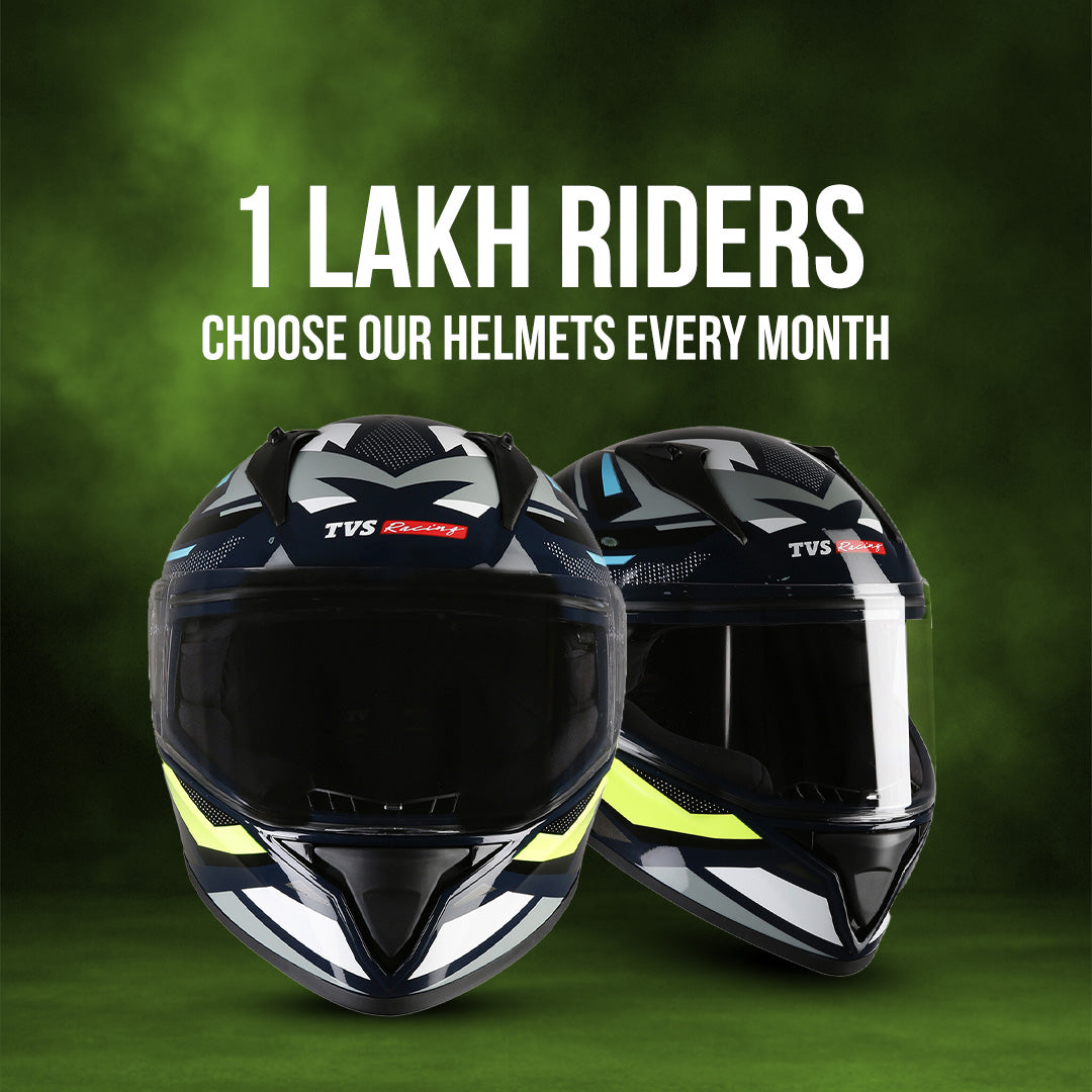 TVS Racing Titan Series Full Face Helmet for Men | Premium Bike Helmets with ABS Shell, UV Paint | Quick Release System | Aerodynamic Design | DOT & ISI Certified