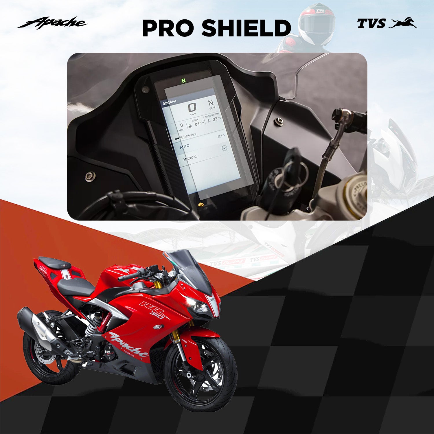 TVS Apache RR 310 Pro Shield Display Screen Protector