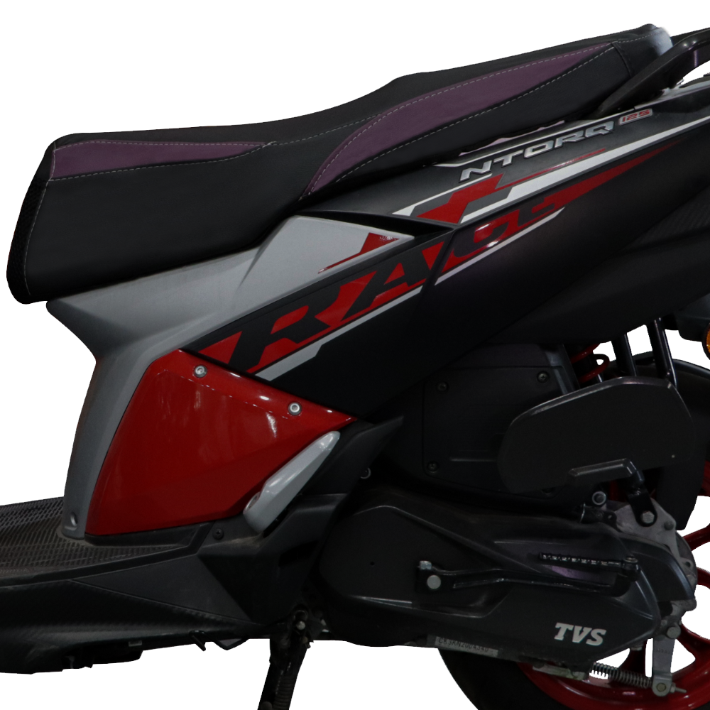 TVS Ntorq Seat Cover Black with Purple - Ultimate Protection and Comfort for Your Ride - TVS Motor Company