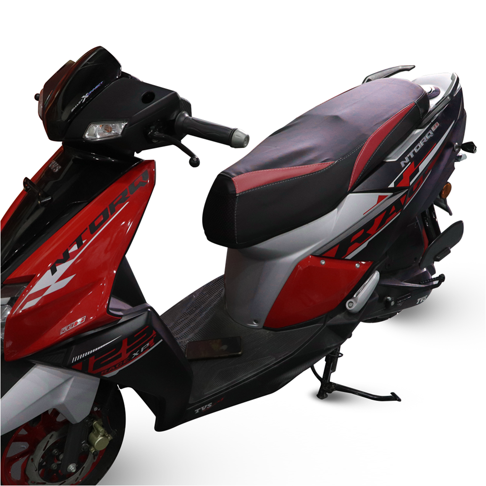 TVS Ntorq Seat Cover Black with Red - Ultimate Protection and Comfort for Your Ride - TVS Motor Company