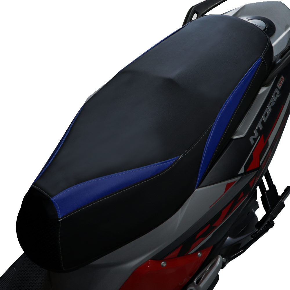 TVS Ntorq Seat Cover Black with Blue - Ultimate Protection and Comfort for Your Ride - TVS Motor Company