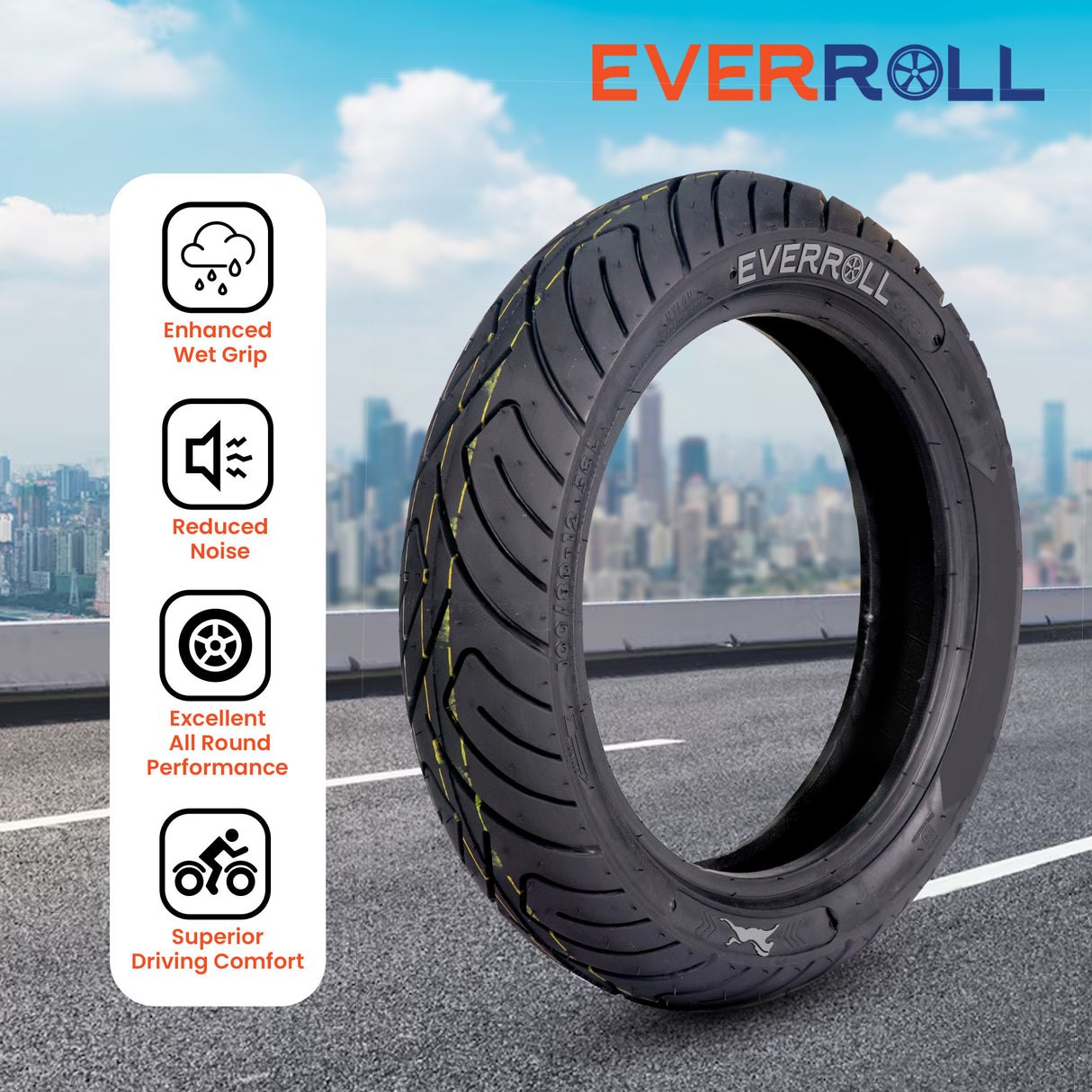 Front Tubeless Nylon Tyre - 100/80-12 TL TO ST31 | Vehicle Compatibility - TVS Ntorq