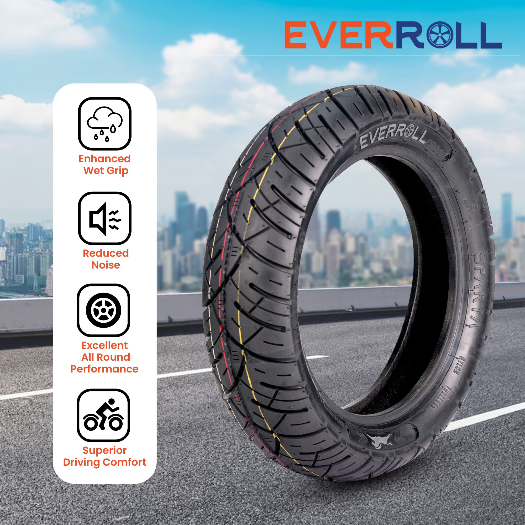 Rear Tubeless Nylon Tyre - 110/80-12 TL TO ST32 | Vehicle Compatibility - TVS Ntorq
