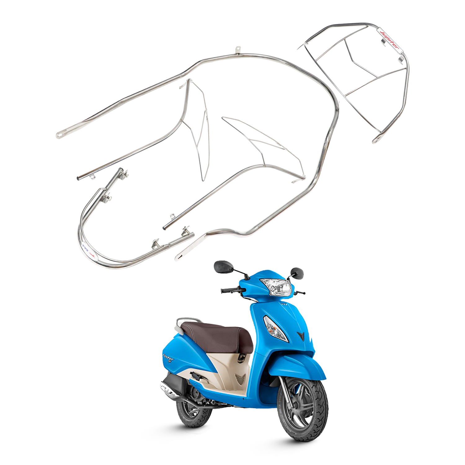 TVS Kit Scooter Guard for Jupiter| Comprehensive Front, Side, and Rear Guards for Superior Safety