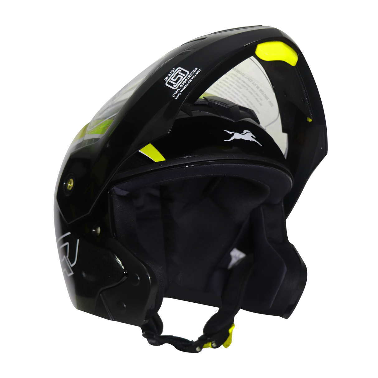 TVS Ntorq Flip-up Helmet, Color: Neon & Black - ISI Certified