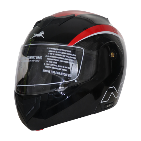 TVS Ntorq Edition Flip Up Helmet (Black Red)