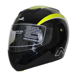 TVS Ntorq Flip-up Helmet, Color: Neon & Black - ISI Certified